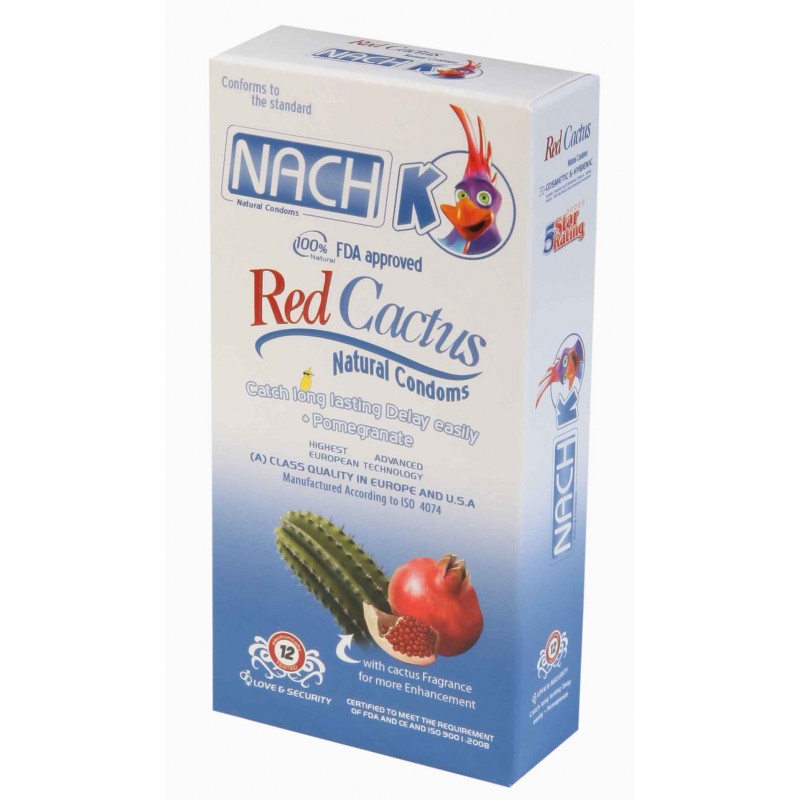 کاندوم 12 عددی ناچ NACH مدل رد کاکتوس