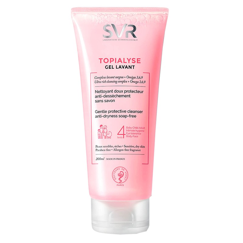 ژل شوینده پوستهای خشک و حساس اس وی آر SVR مدل Topialyse حجم 200 میل