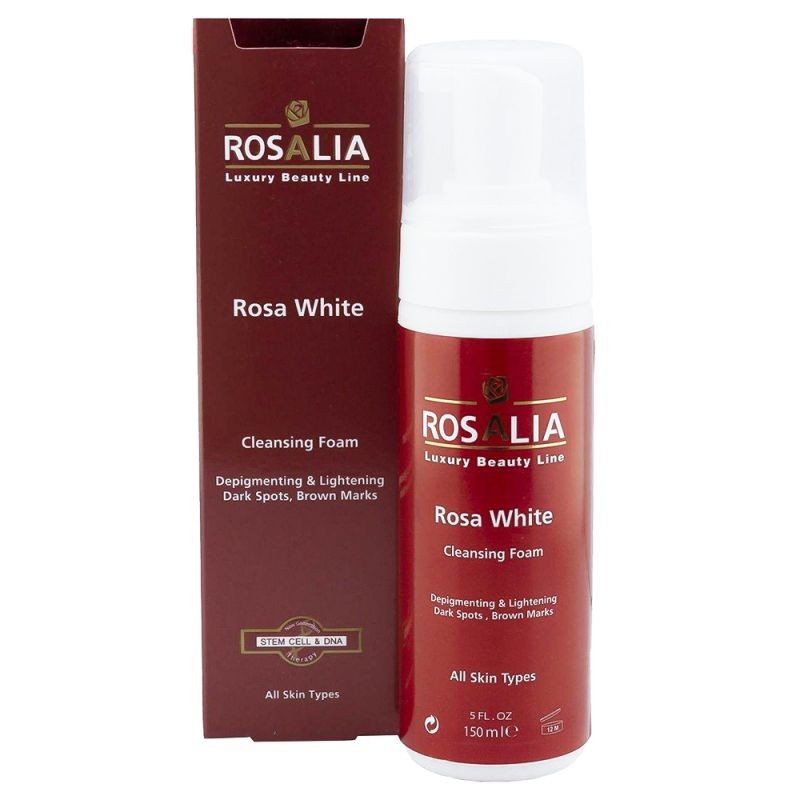 فوم پاک کننده و روشن کننده پوست رزالیا Rosalia مدل Rosa White حجم 150 میلی لیتر