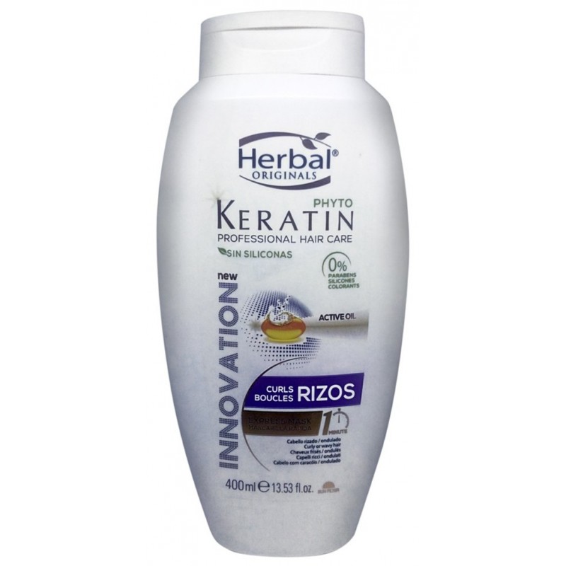 ماسک موهای فر هربال سری Phyto Keratin مدل Rizos حجم 400 میل