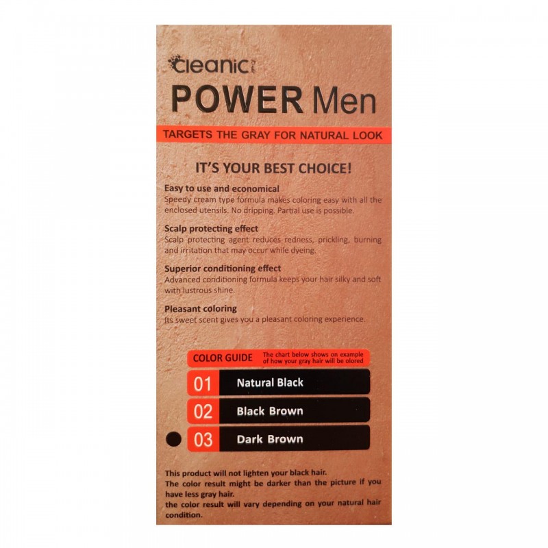 کیت رنگ مو مردانه کلینیک کیندی مدل Power Men شماره 03