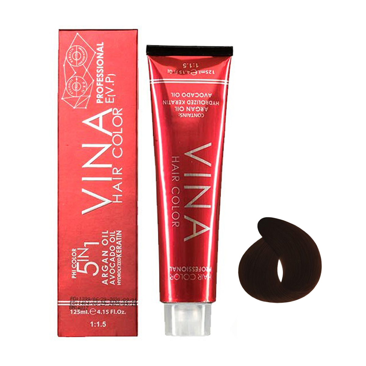 Vina Hair Color No 5.735 Cinnamon Tea رنگ مو وینا شماره 5.735 رنگ چای دارچینی