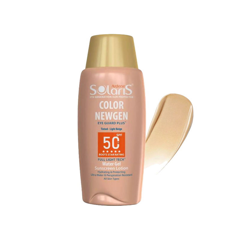 کرم ژل ضد آفتاب آردن سری سولاریس مدل Color Newgen با SPF50 رنگ بژ روشن