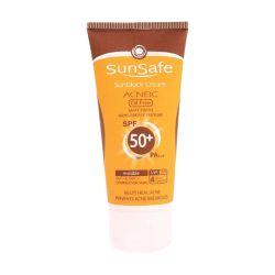 کرم ضد آفتاب بدون رنگ سان سیف سری Acneic با SPF50 مناسب پوست چرب